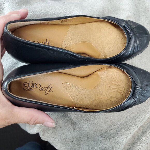 Sofft Shoes Womens Size 7.5 Black Leather Euro Soft Heels *Read* - Picture 10 of 13